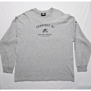 Vintage Avalanche NHL Hockey Shirt Property Graphic Gray Long Sleeve XXL Tee Y2K